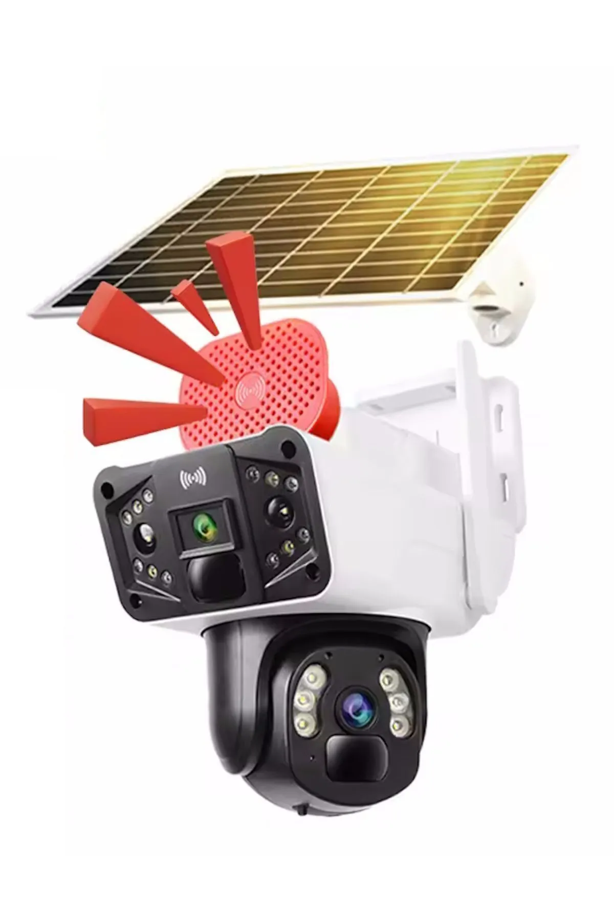 مشخصات دوربین مداربسته مینی اسپیددام سولار سیمکارتی 2K دو لنز 4G آژیردار برند O-KAM 